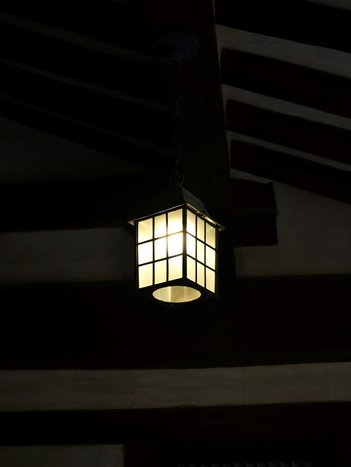Hanok wooden frame with shadow and light